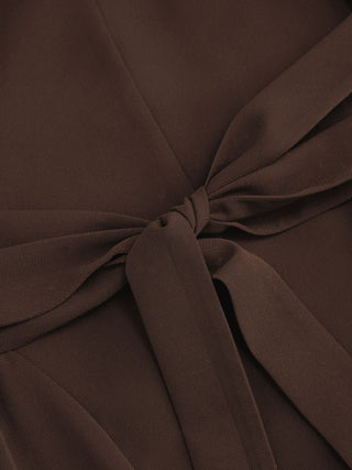 Chiffon Boat Neck Draped A-line Midi Dress