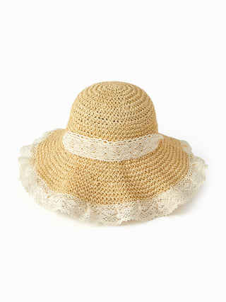 LACE TRIM STRAW HAT
