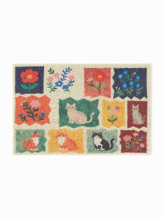 FLORAL & CAT DOOR MAT