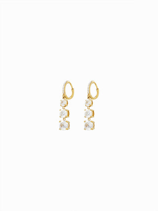 RHINESTONE STAINLESS STEEL DROP EARRINGS