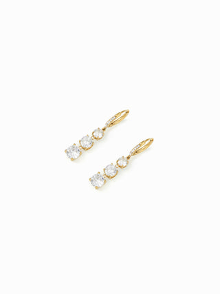 RHINESTONE STAINLESS STEEL DROP EARRINGS