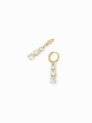 RHINESTONE STAINLESS STEEL DROP EARRINGS