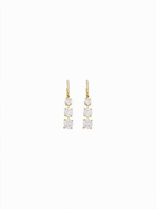 RHINESTONE STAINLESS STEEL DROP EARRINGS