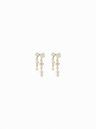 RHINESTONE STAINLESS STEEL DROP EARRINGS