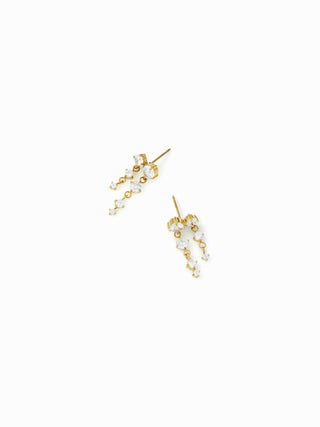 RHINESTONE STAINLESS STEEL DROP EARRINGS