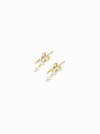 RHINESTONE STAINLESS STEEL DROP EARRINGS