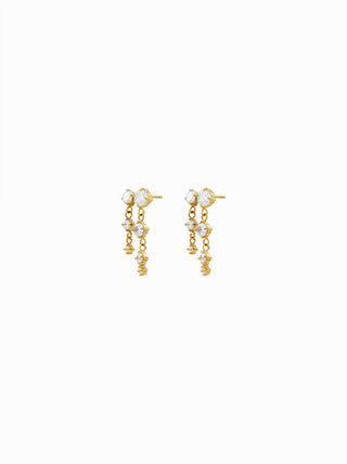 RHINESTONE STAINLESS STEEL DROP EARRINGS