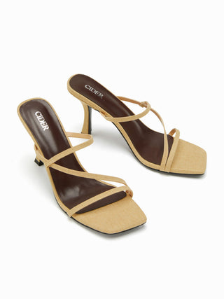 SQUARE TOE STRAPPY HEELS