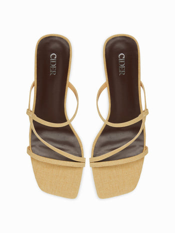 SQUARE TOE STRAPPY HEELS