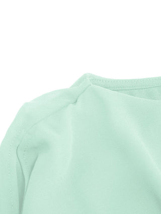 Boat Neck Draped Overlay Short Sleeve Top