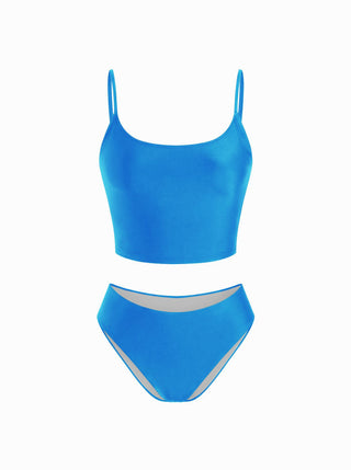 High Stretch Scoop Neck Tankini & Cheeky Bikini Set