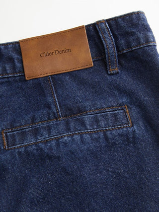 Denim Low Rise Washed Metal Detail Wide Leg Jeans