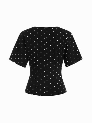 Cotton-blend High Stretch V-neck Short Sleeve Tee
