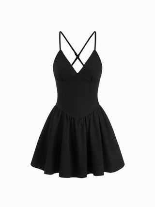 Denim V-Neck Cami Mini Dress