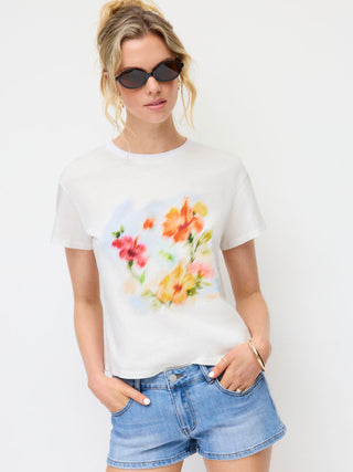 Cotton Floral Graphic Oversized Tee
