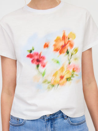 Cotton Floral Graphic Oversized Tee