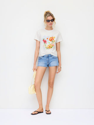 Cotton Floral Graphic Oversized Tee