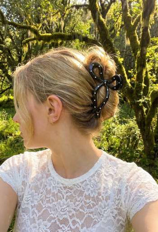 BOWKNOT POLKA DOT HAIR CLAW For Daily Casual Party/Clubbing Picnic