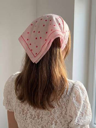 POLKA DOT SQUARE HEADSCARF For Date Picnic Vacation