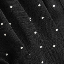 Chiffon Polka Dot Ruched Cinched Waist Batwing Sleeve Blouse