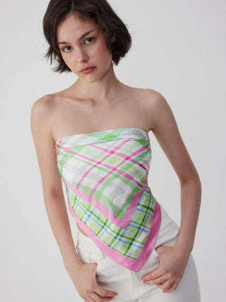 PLAID SQUARE HEADSCARF
