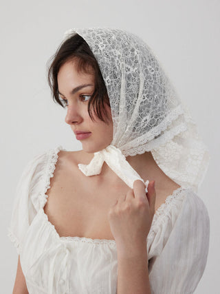 FLORAL LACE SQUARE HEADSCARF For Party/Clubbing Vacation