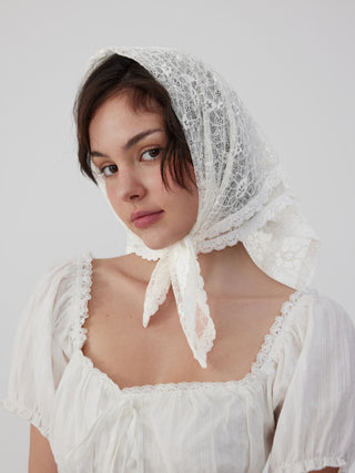 FLORAL LACE SQUARE HEADSCARF For Party/Clubbing Vacation