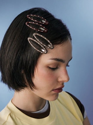 8PCS POLKA DOT HAIR CLIP SET For Picnic