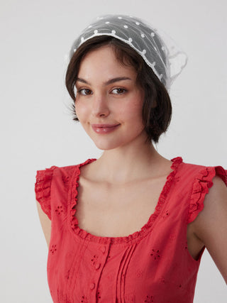 POLKA DOT LACE HEADSCARF
