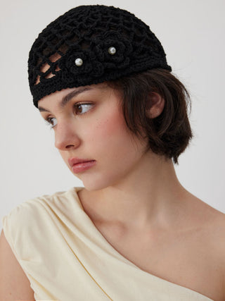 Cotton Blends FLOWER KNITTED HAT For Date Party/Clubbing Vacation