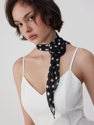 FLOWER DECOR POLKA DOT SCARF