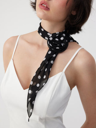 FLOWER DECOR POLKA DOT SCARF