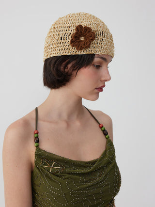 FLOWER KNITTED HAT