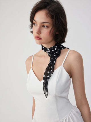 FLOWER DECOR POLKA DOT SCARF
