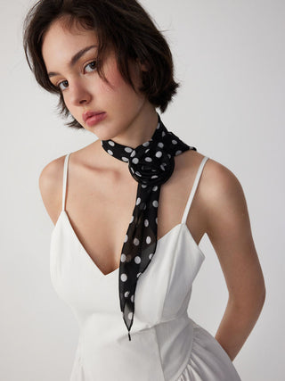 FLOWER DECOR POLKA DOT SCARF
