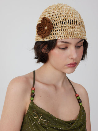 FLOWER KNITTED HAT