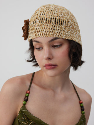 FLOWER KNITTED HAT