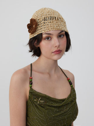 FLOWER KNITTED HAT