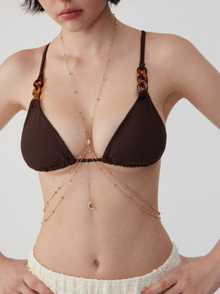 MOON & FAUX PEARL BODY CHAIN