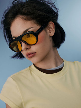 OVAL FRAME FASHION GLASSES For Music Festival/Live House Vacation