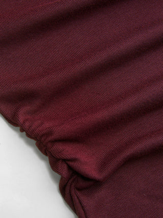 Boat Neck Mid-length Bell Sleeve Ruched Tee