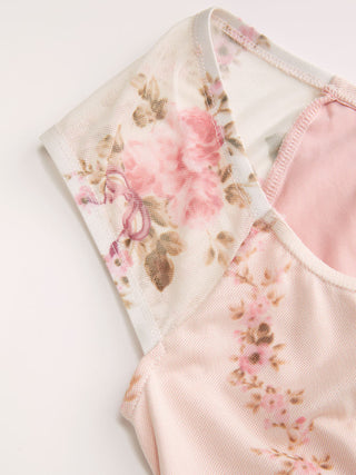 Ditsy Floral Scoop Neckline Knotted Short Sleeve Tee