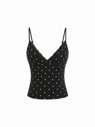 V-Neck Lace Trim Cami Top