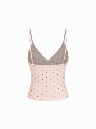 V-Neck Lace Trim Cami Top