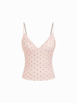 V-Neck Lace Trim Cami Top