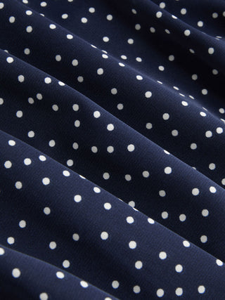 Chiffon Polka Dot Ruched Cinched Waist Batwing Sleeve Blouse