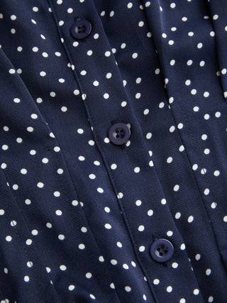 Chiffon Polka Dot Ruched Cinched Waist Batwing Sleeve Blouse