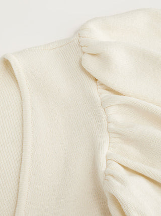 Knit V-Neck Ruffle Sleeve Drawstring Short Sleeve Top