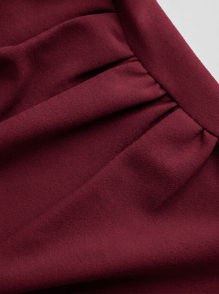 Round Neckline Ruched Maxi Dress
