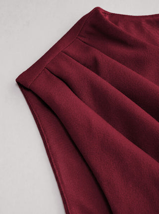 Round Neckline Ruched Maxi Dress